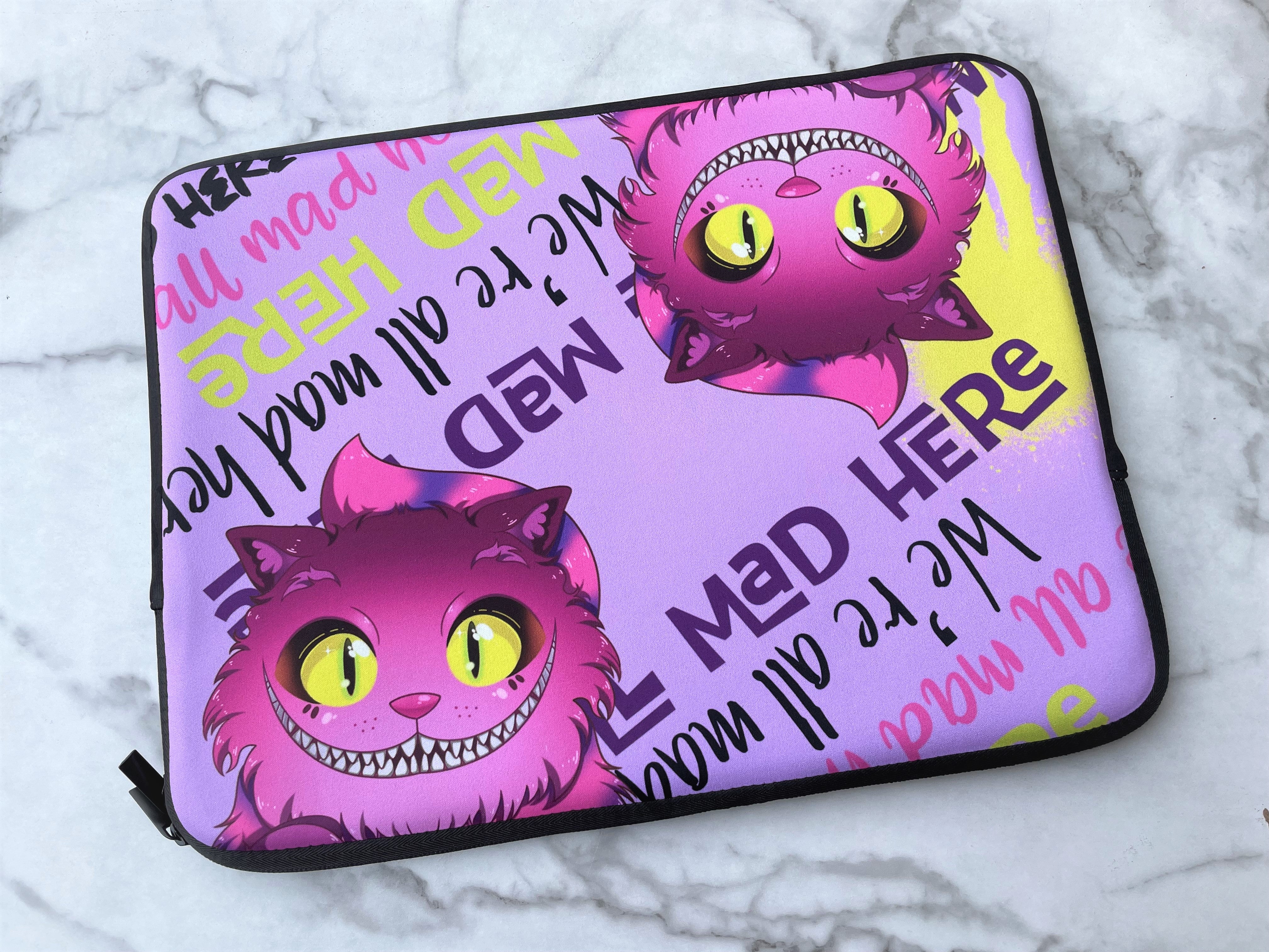 Cheshire Cat Wonderland Chibi Collection Faux Fur Laptop Sleeve