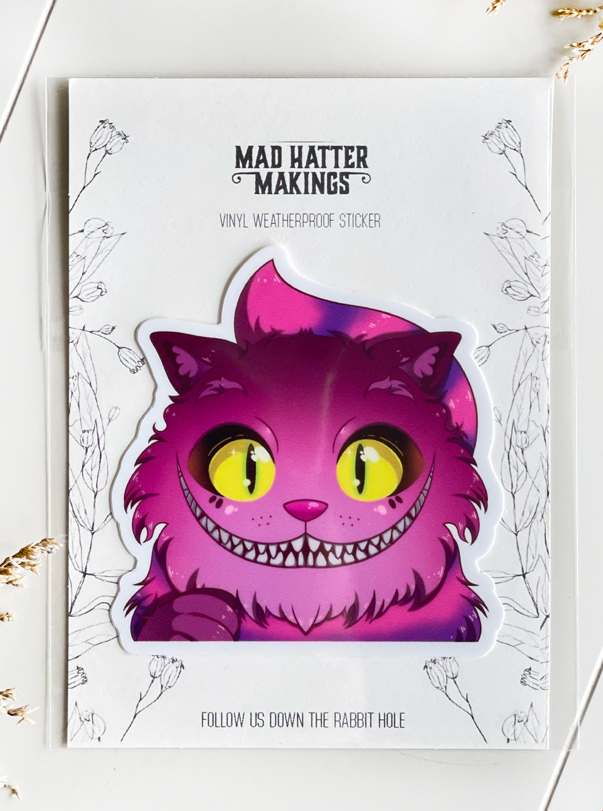 Cheshire Cat Chibi Vinyl Sticker