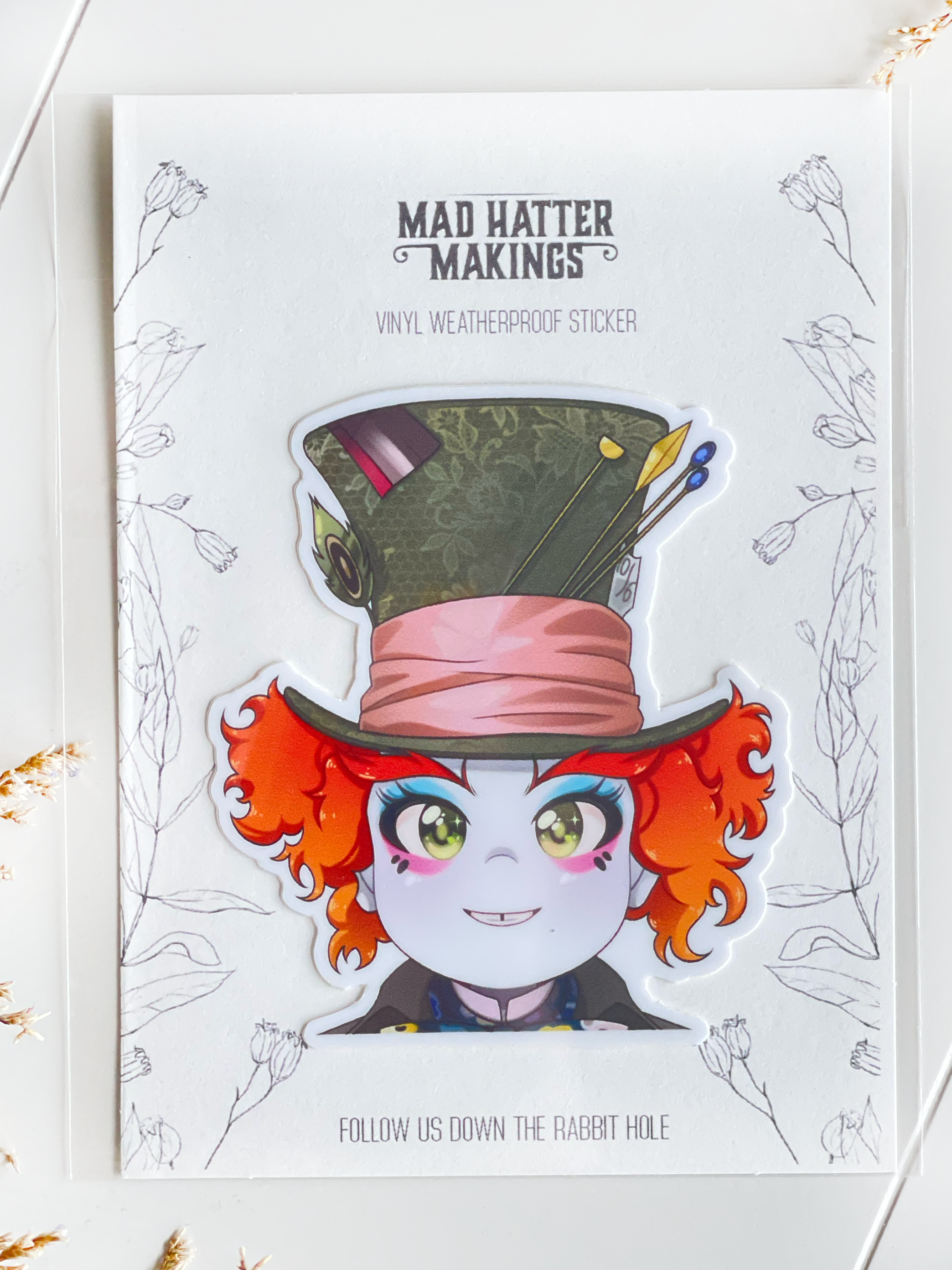 Mad Hatter Chibi Vinyl Sticker