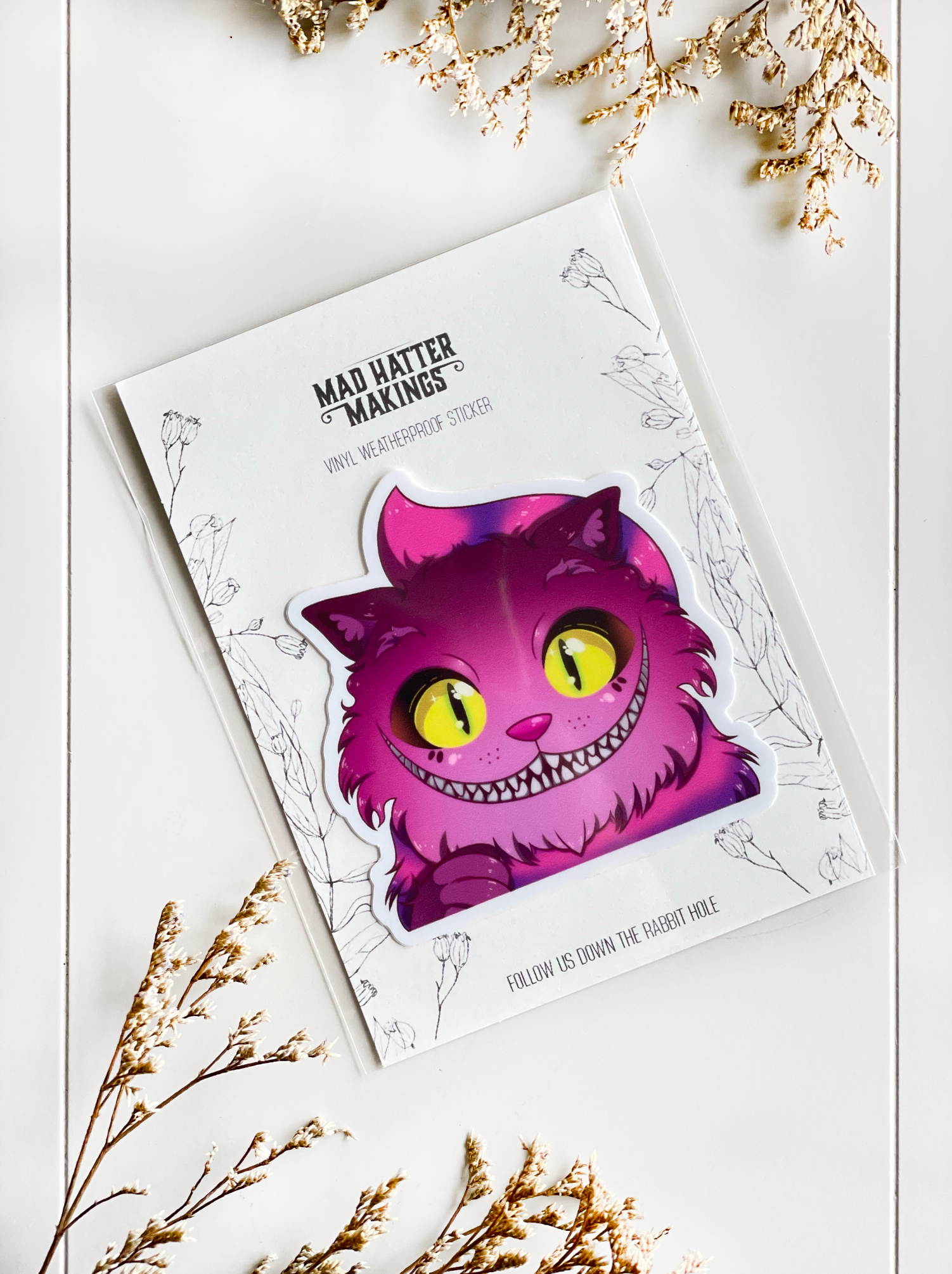 Cheshire Cat Chibi Vinyl Sticker
